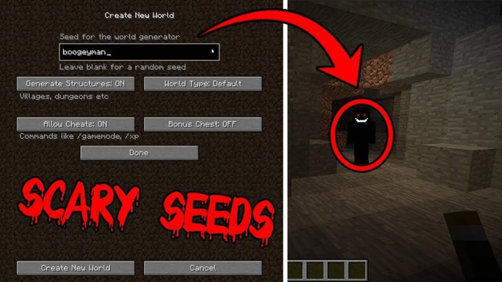 Scary Minecraft Seeds you Should NEVER Play on! (Scary Minecraft Countdown)