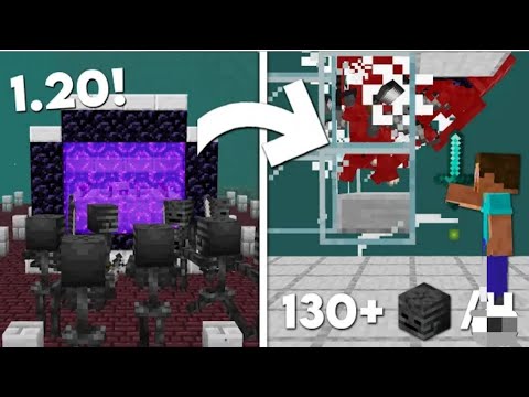 Minecraft 1.20 Wither Skeleton Farm - 130+ Per Hour