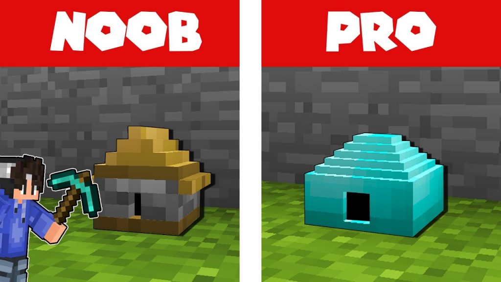 Minecraft Noob VS Pro: TINY BUILD BATTLE Challenge!