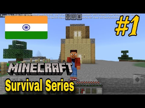 Minecraft Pe Survival series EP-1 in Hindi | I made survival house & iron tools | #minecraftpe