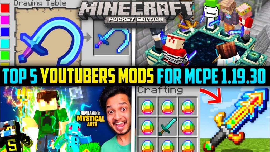 Top 5 Epic Mods For MCPE 1.19.30+ | Best Youtubers Mods For MCPE 1.19+