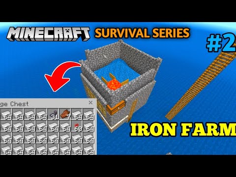 Minecraft PE 1.20 easy iron farm in survival series  | EPISODE 2 IN HINDI
