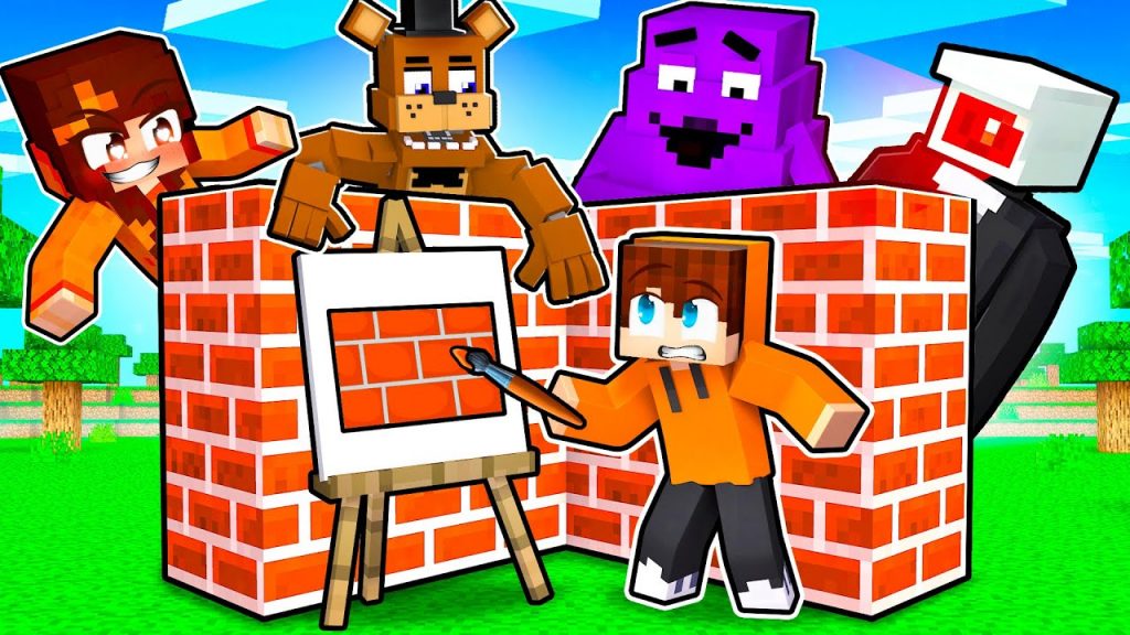 PAINT To SURVIVE with Crazy FANGIRL in Minecraft