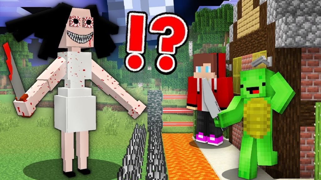 SCARY SERBIAN DANCING LADY vs. Security House in Minecraft Challenge - Maizen JJ and Mikey
