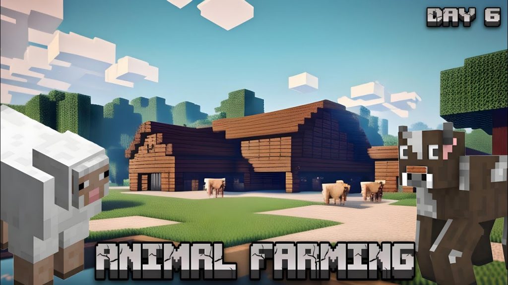 ANIMAL FARMING in Minecraft - Day 6 in Minecraft Survival Series aternos me