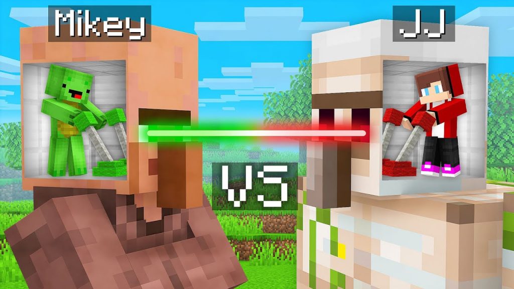 Mikey and JJ Control Villager vs Golem MIND Survival Battle in Minecraft (Maizen)