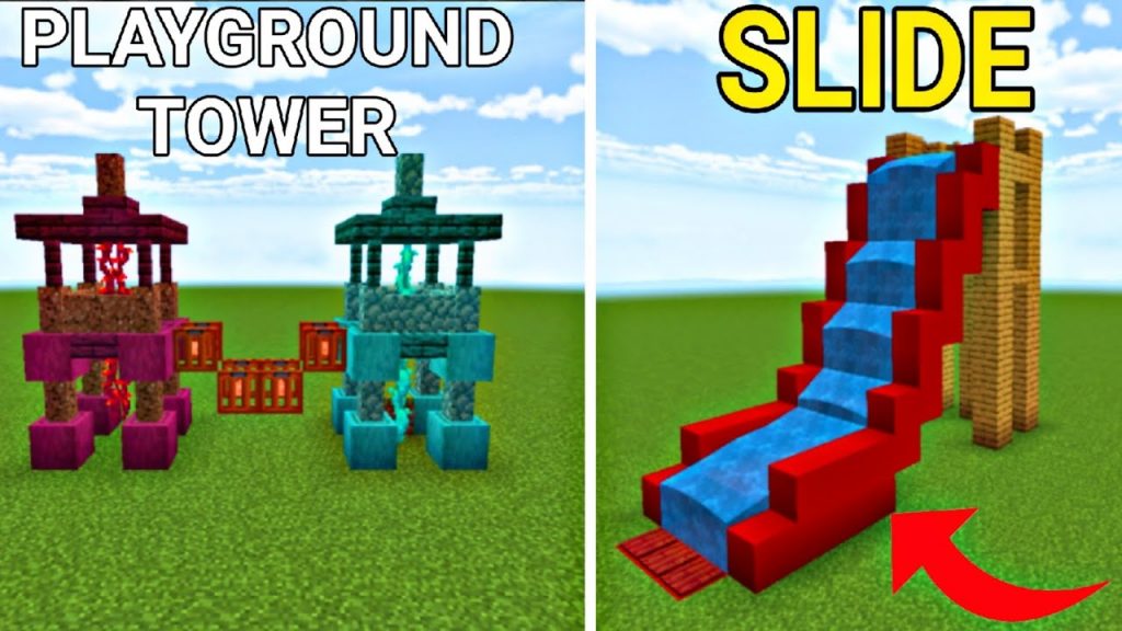 Minecraft : 7+ Playground Build Hacks & Ideas!