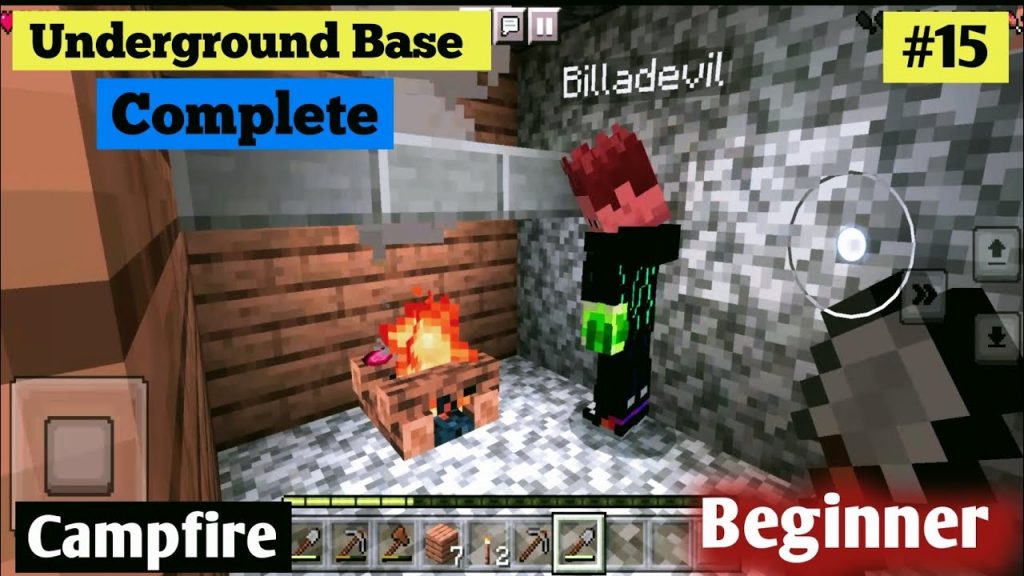Minecraft Gameplay | Survival Beginner | Underground BaseMent With CampFire Full Complete |