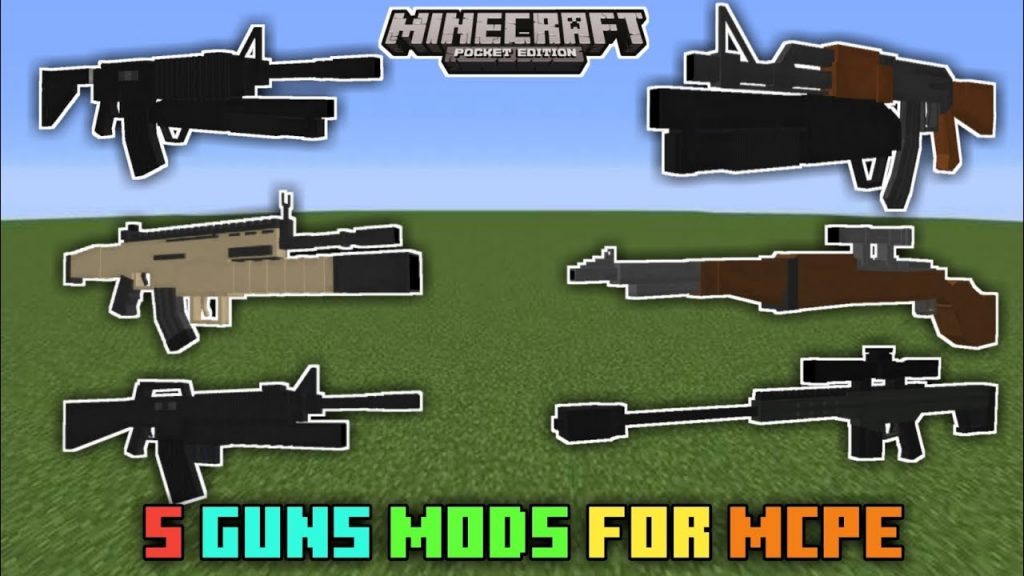 Top 5 Guns Mods For MCPE ! Minecraft PE best mods !
