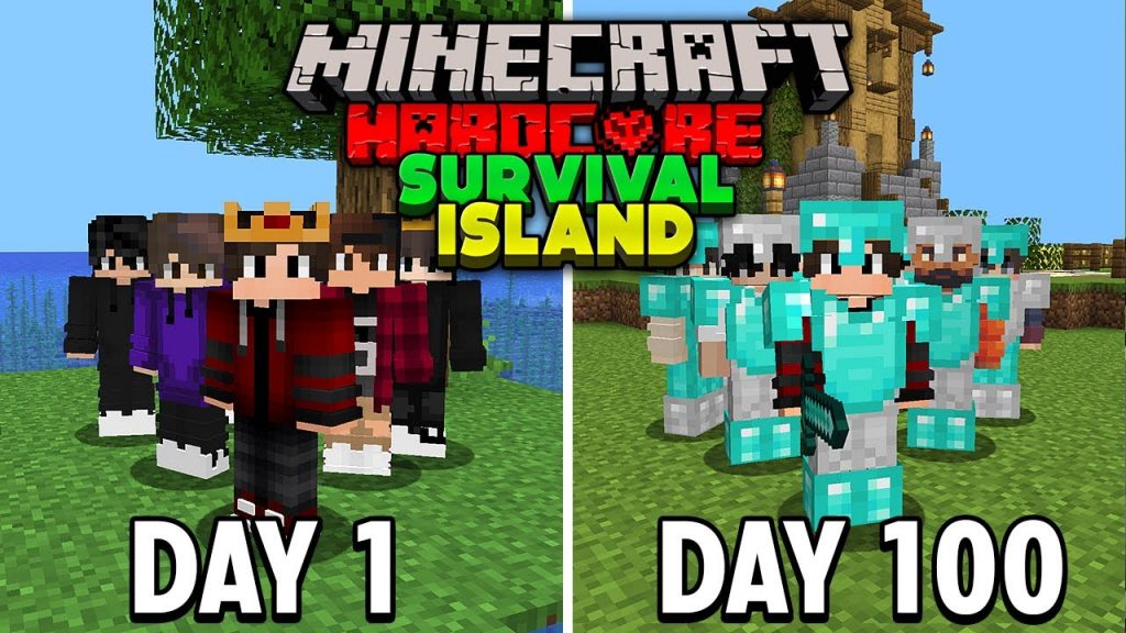 We Survived 100 Days On a SURVIVAL ISLAND in Hardcore Minecraft... (Hindi)