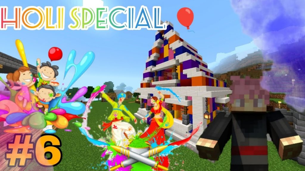 "Blocks mein Holi Ka Dhamaal: Special build Banane Ka Safar - Minecraft Survival Part 6"