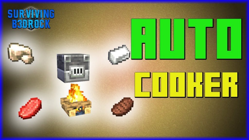 EASY AUTO COOKER/SMELTER! Surviving Bedrock, A Complete Survival Guide #minecraft