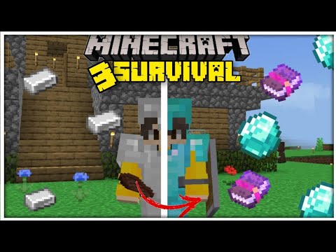 we made diamond Armor in Minecraft pe survival series || episode 3 with my brother