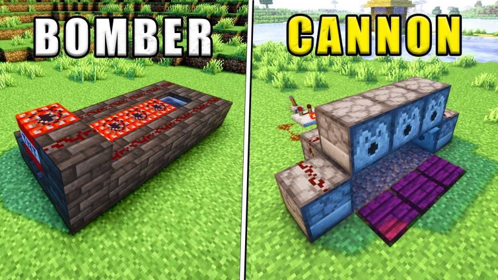 5 Easy TNT cannons in Minecraft | Minecraft Cannon Tutorial Easy