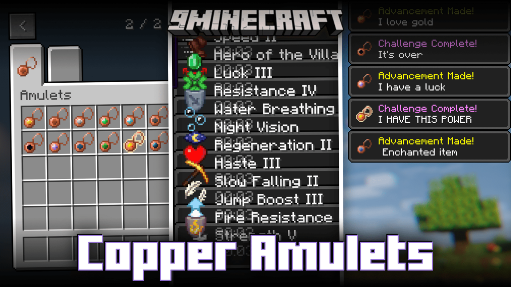 Copper Amulets Mod (1.20.4, 1.19.4) Powerful Amulets With Unique