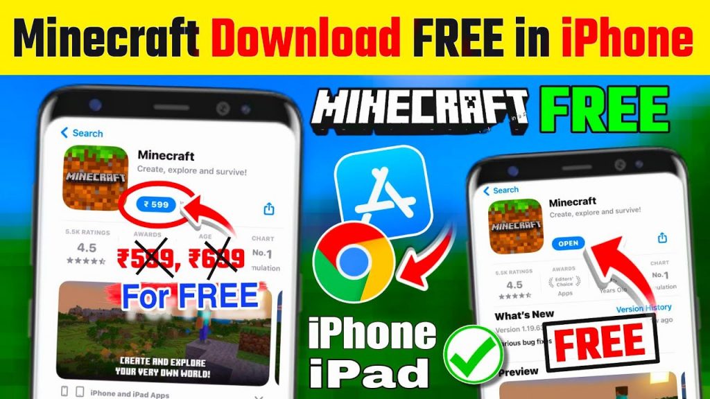 Download Minecraft ( FREE ) in iPhone & iPad 2024 || Minecraft Download iPhone in Hindi