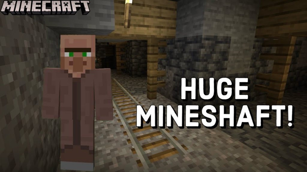Exploring a huge mineshaft in minecraft!
