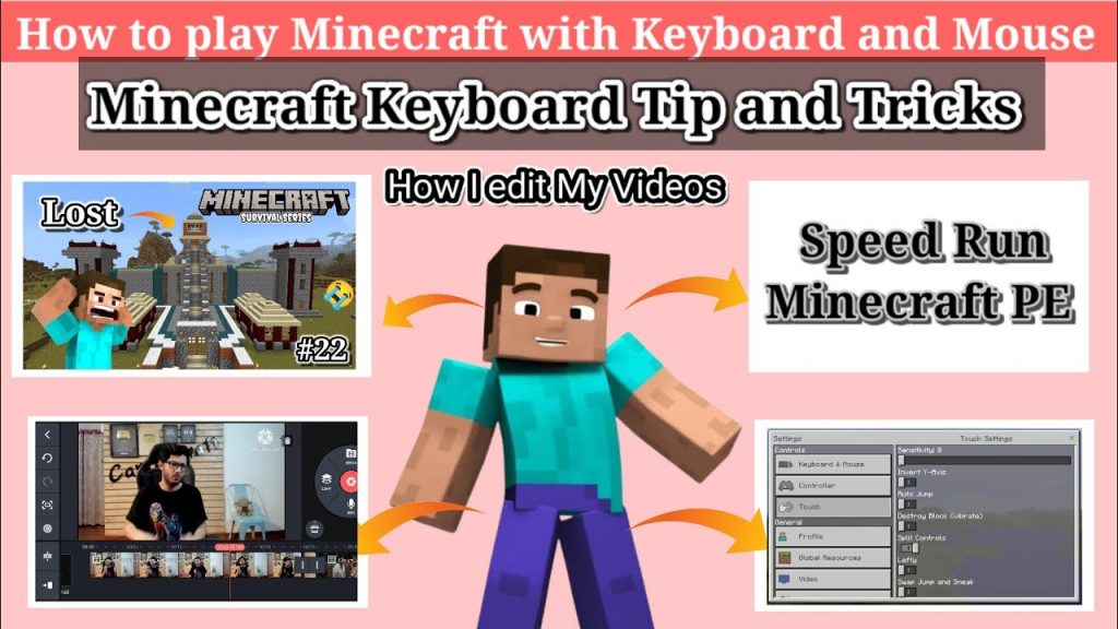 How to play Minecraft PE // Full Guide Video // All Keyboard and mouse settings // #minecraftpe