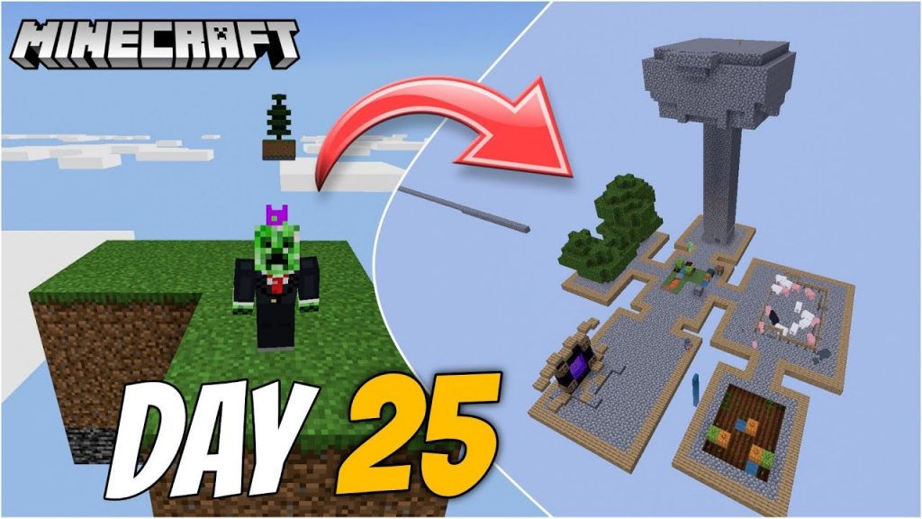 I SURVIVED 25 DAYS ON SKYBLOCK IN MINECRAFT... BUT HAPPENED THIS???