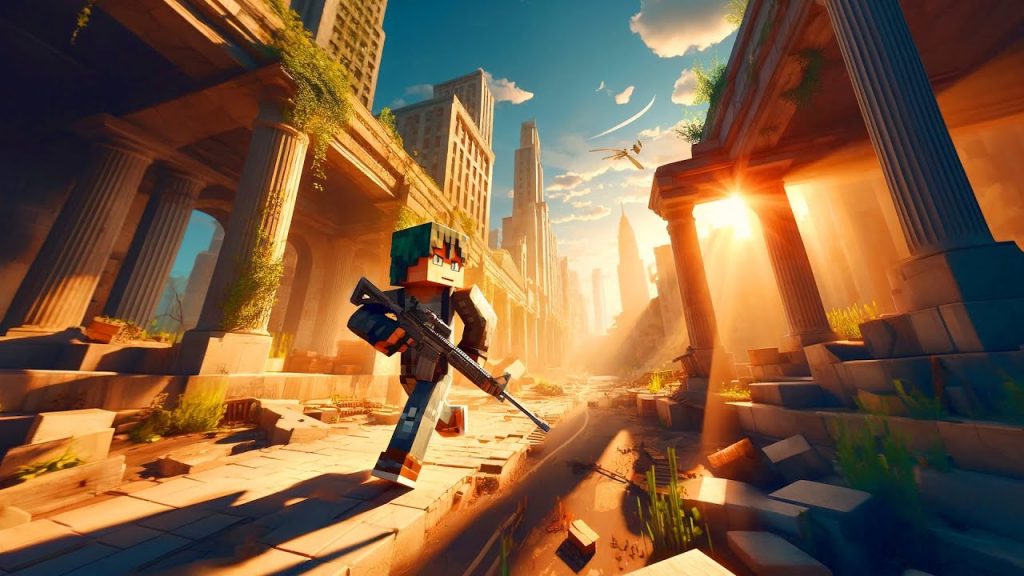 I Survived 1 Day in a Zombie Infested City in Minecraft with Guns