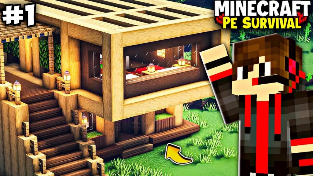 I build a ULTIMATE WOODEN MENTION in Minecraft #1| Minecraft Survival series pocket edition in Hindi