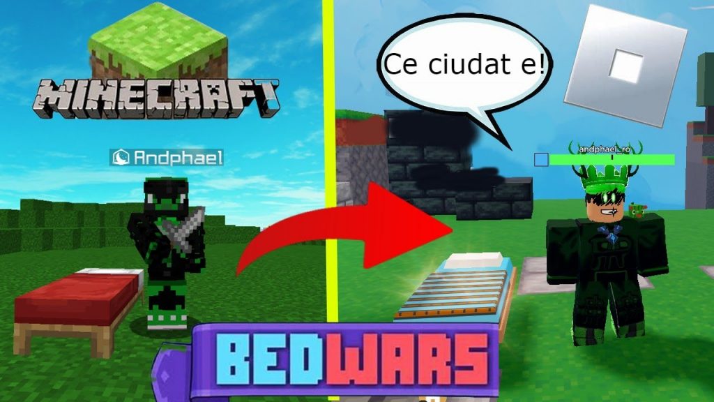 Jucator de Minecraft Bedwars incearca Roblox Bedwars