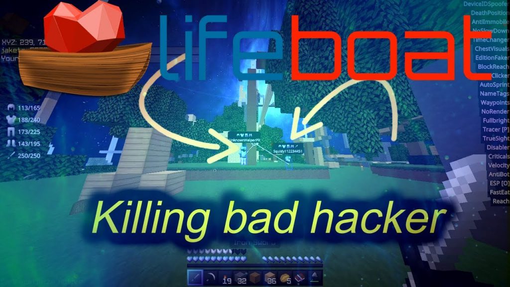 Mincraft Lifeboat server killing bad Hackers who hacking in Lifeboat and abuseing hacks