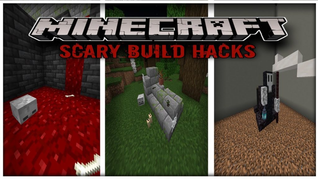 Minecraft 5 Scary Build Hacks! #minecraft #minecraftbuildhacks #viral #minecraftscary #buildhacks