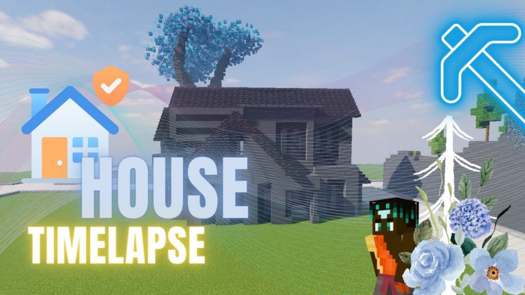 Minecraft House Build Timelapse - With Shaders - Simple & Easy Dark 2 Story Modern Home Speed Builds