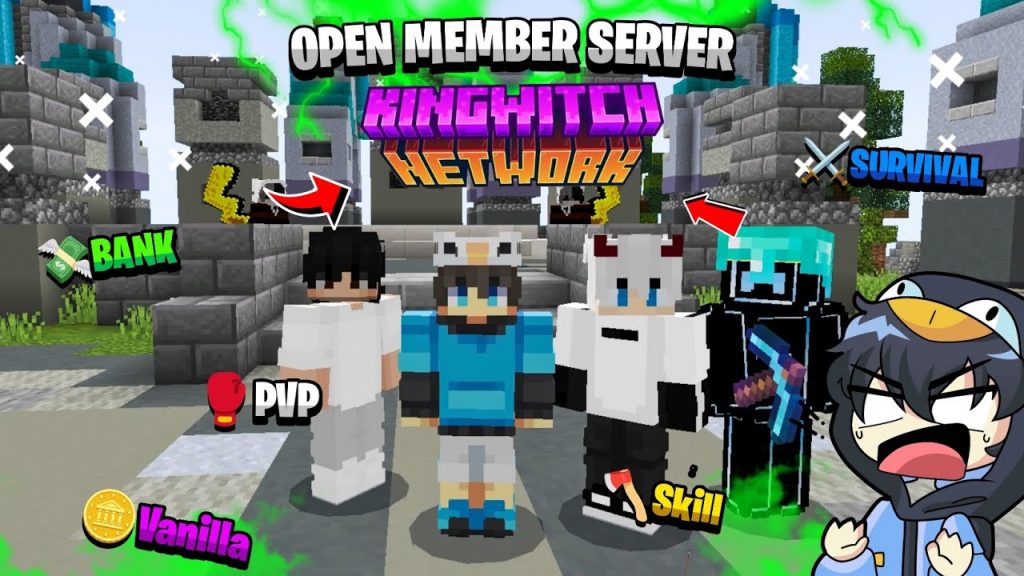 Open Member Server Minecraft PE Official Versi 1.20.71 King witch Lobby baru online 24 Jam And Pvp!!