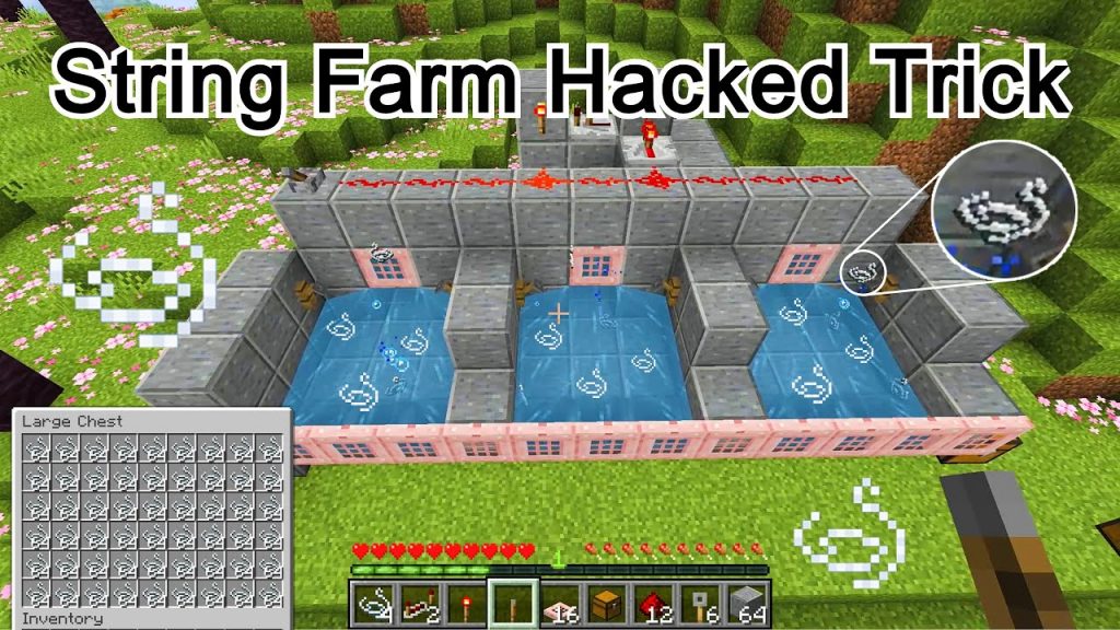 String Farm hack with Glitch In Minecraft | How to make string duper