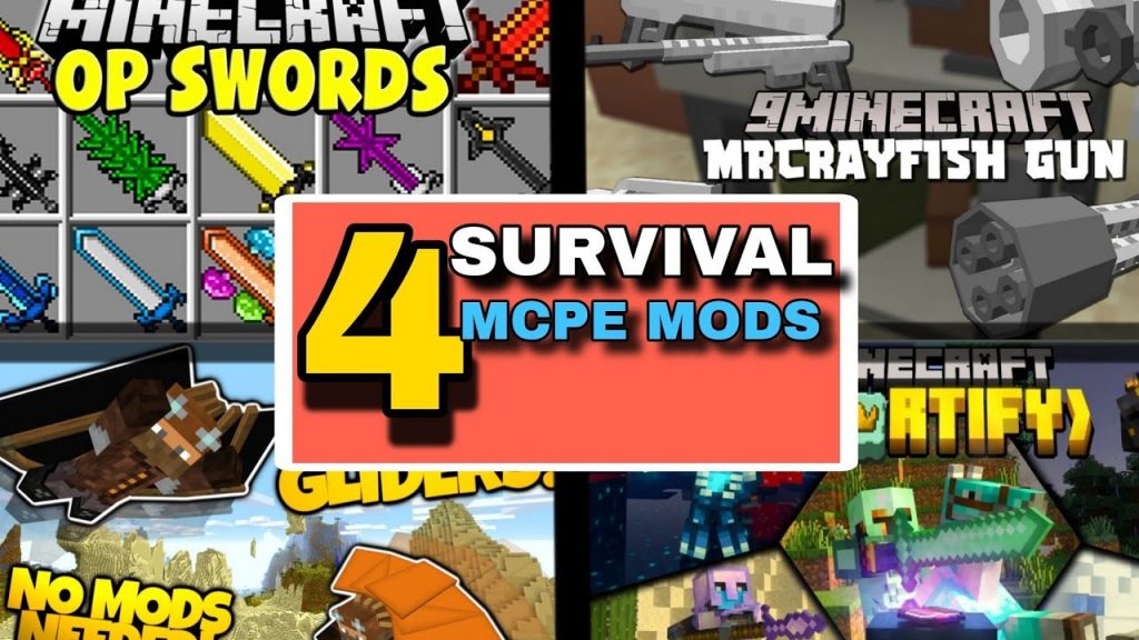 TOP 4 MINECRAFT PE SURVIVAL MODS FOR 1.19 #minecraftpemods