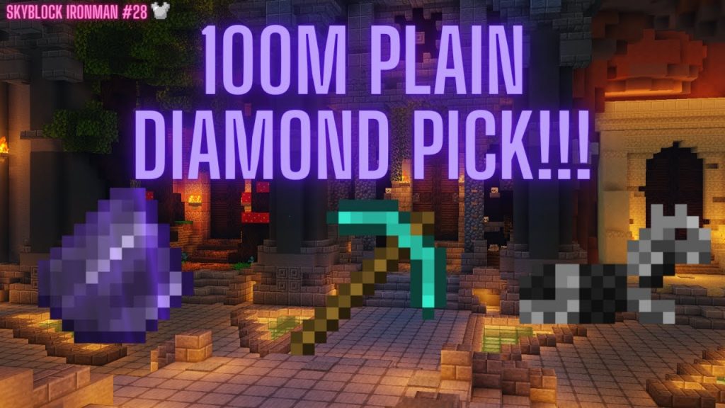The $100,000,000 diamond pickaxe... Hypixel Skyblock Ironman ep 28