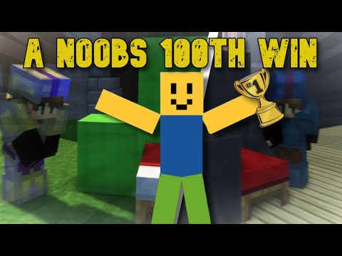 The Story of a Noobs 100th win || Minecraft Bedwars