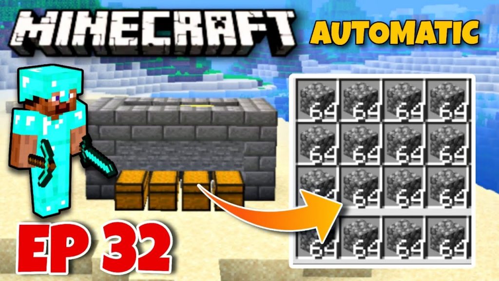 This Automatic Cobblestone Farm Is Op Guys Minecraft Survival Mode Pocket Edition #minecraft