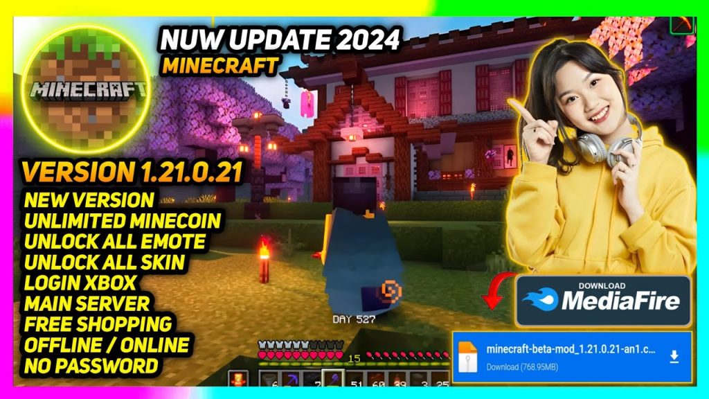 UPDATE -Minecraft Mod Apk v.1.21.0.21 Terbaru 2024 | Unlimited Minecoin, Unlock All Skin